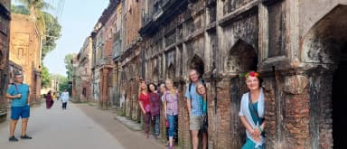 Travelers exploring historic Panam City in Sonargaon, Bangladesh
